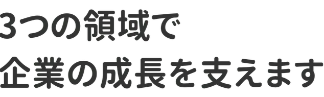 3つの領域で企業の成長を支えます